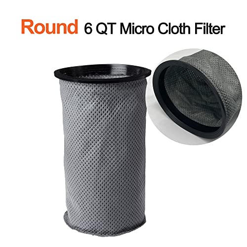 Image of Smilefil Round 6QT Intercept Micro Filter Paper Bags 100431 & Round Reusable Micro Cloth Filter Bags 100564 Replacement Fits for Proteam Cylindrical 6 Quart Backpack Vacuum Cleaners