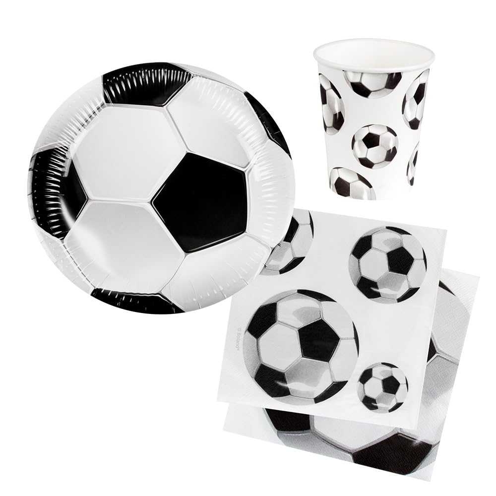 Kit vaisselle football Boland jetable pour éviter la corvée de nettoyage des anniversaires