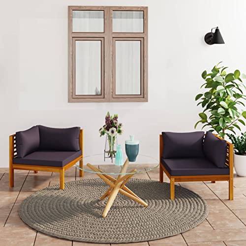 Gecheer 2 STK. Garten Ecksofa mit Kissen Gartenmöbel Gartensofa Massivholz Teak Gecheer 2 STK. Garten Ecksofa mit Kissen Gartenmöbel Gartensofa Massivholz Teak