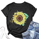 Farming Simulator 19 Home Basic-Hemd für Blusen für Frauen Töpfe für den Blumendruck Kurzarm Brust Gürtel (Black, XXL)