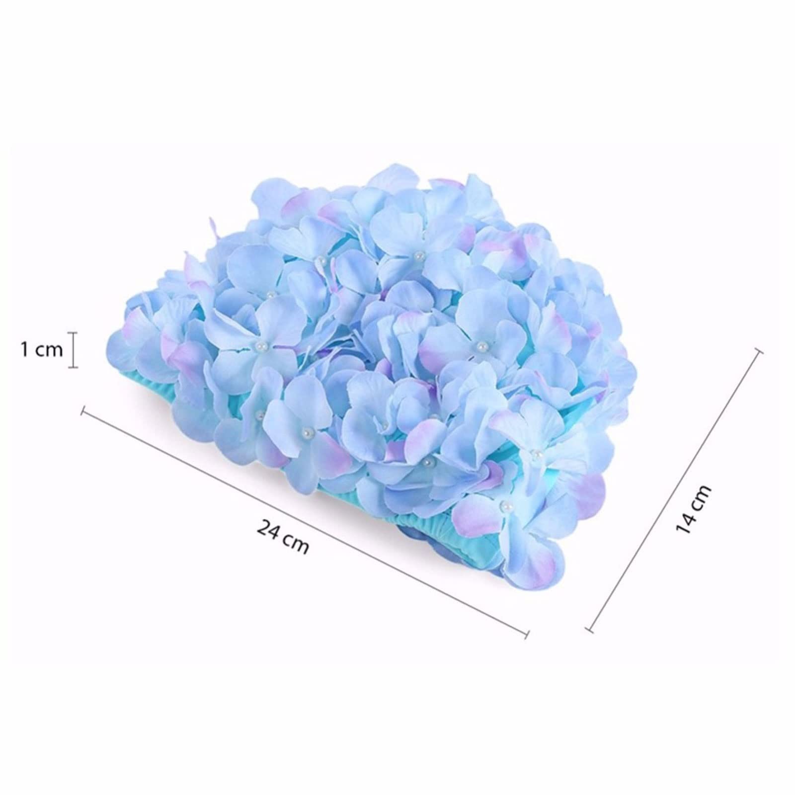 Bonnet de bain 1 pièce pour femme Motif fleurs Rose uni Bonnet de bain pour cheveux longs
