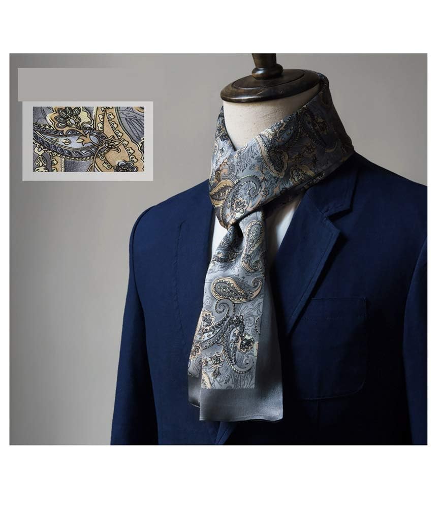 Foulard en Soie Vintage pour Homme, 100% Pure, Motif Classique, Double Couche, imprimé Gentleman