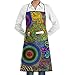 Produktbild Colorful Psychedelic Trippy Art Pattern Grill Aprons Kitchen Chef Bib Professional for BBQ Baking Cooking for Men Women Pockets