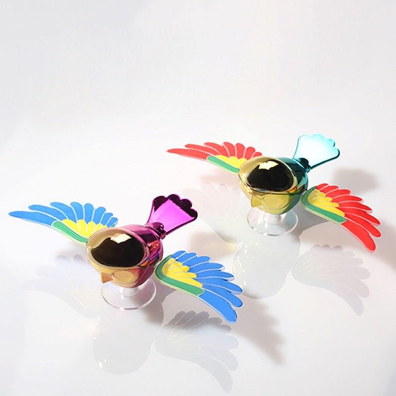 Wind Powered Flying Bird Car Ornament, 3D Decorative Spinning Bird with Colorful Wings, No Battery Required, Easy Peel and Stick Installation for Mirror or Hood-image-34