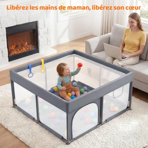 Parc pour bébé avec tapis Dripex pour éviter les chutes sur le sol dur - 2