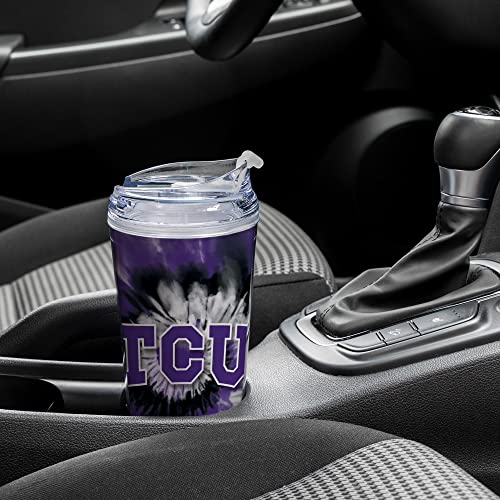 Image of Rico Industries NCAA Glitter 24oz Acrylic Glitter Tumbler with Hinged Lid, Officially Licensed Double Wall Tumbler with Straw