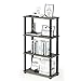 Furinno Turn-N-Tube 4-Tier Multipurpose Shelf Display Rack, Square Tube, French Oak Grey/Black