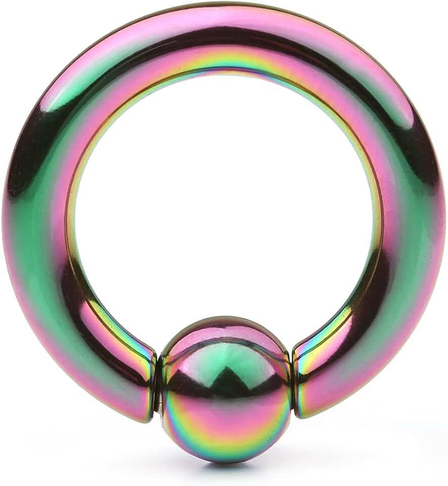 FIFTH CUE 2G | 4G | 6G | 8G | 10G | 12G - Colored Tension Captive Titanium IP 316L Surgical Implant Grade Steel Bead Ring | Opening Pliers REQUIRED