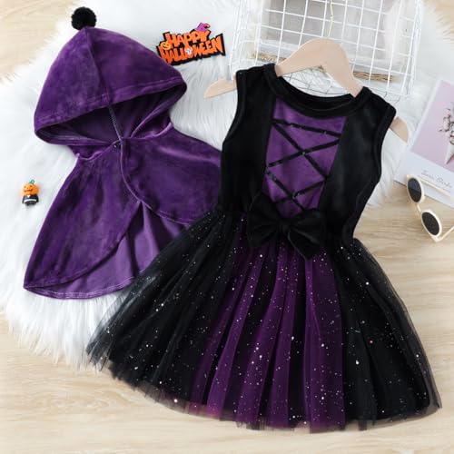 Disfraz de Bruja para Niñas Pequeñas con Vestido y Capa miniatura 2