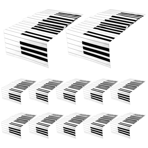 NBEADS 12 Pcs Chemin de Table en Forme de Notes de Musique, 272x35.5cm Décoration de Table Musique Décoration De Fête pour Les Fêtes à Thème Musical...
