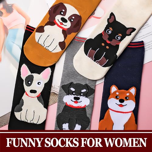 Funny Animal Socks for Women - Cute Dog and Cat Socks, Colorful Novelty Funny Socks for Animal Lover