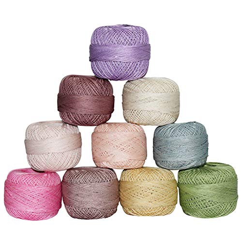 Tatting Crochet Threads Size 20 Mercerized Cotton Thread Pastel Color Embroidery Doilies DIY Craft Lacey Yarn
