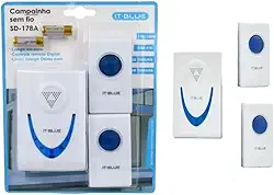 Campainha sem Fio para Idosos Longo Alcance 100 Metros de Distância com 32 Toques Residencial Comercial Bivolt + Pilha