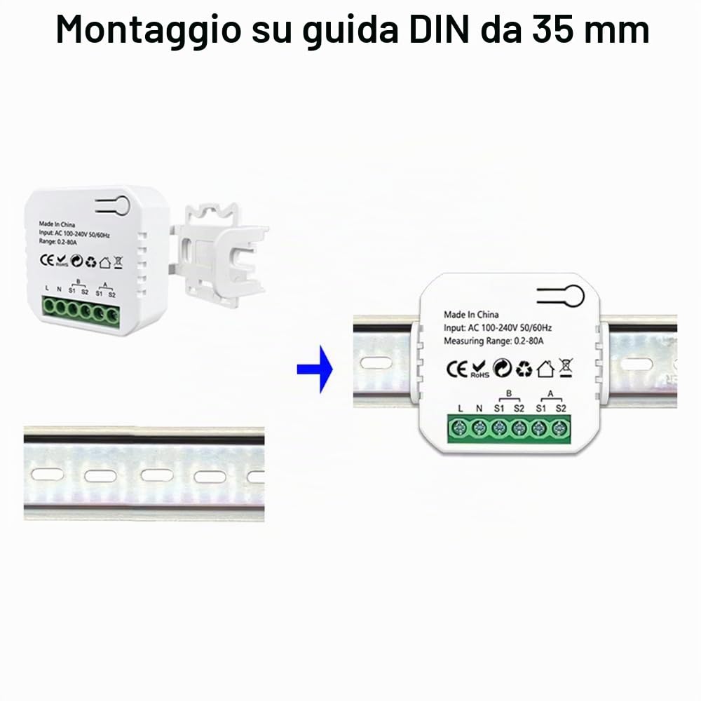 Wifi Misuratore di energia intelligente Sistema fotovoltaico solare Consumo di produzione di energia Misuratore di monitoraggio bidirezionale Controllo app telefono cellulare Monitor di energia con CT