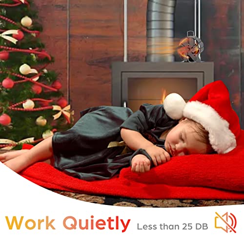 Jossacolar Small Wood Stove Fan, Fireplace Fan Heat Powered Stove Fan, Woodstove Fans Non Electric, Eco Fan Thermal Fan For Wood Stove, Wood Burning Stove Accessories #TOP3