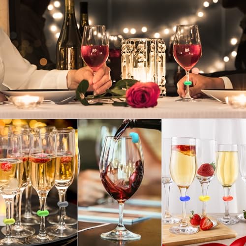 Miniatura 7 de Tdunsya 24 Piezas Marcadores De Copas,Marcador Botellas Para Bebidas,Marcadores Reutilizables Para Copas,Marcadores De Silicona,Per Bicchiere Da Champagne, Bicchiere Da Cocktail