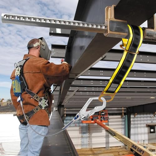 Image of TRSMIMA Safety Strap Fall Protection - 3ft 4ft 6ft Cross Arm Strap Anchor Strap Anchorage Lanyard D Ring for Safety Harness