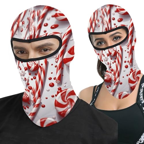 Máscara de esquí Candy Cane Balaclava facial completa para hombres, moda, transpirable, cubierta facial suave para verano, antiviento para bicicleta, conducción, escalada montañesa miniatura 1