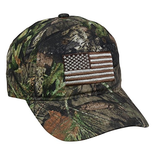 Mossy Oak Men's Camouflage American Flag Cap, Hunting Hat with Hook/Loop Closure, One...