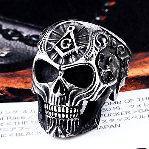 Image of Genuine Stainless Steel Ring Jewelry for Men Fashion Punk Biker Skull Rings