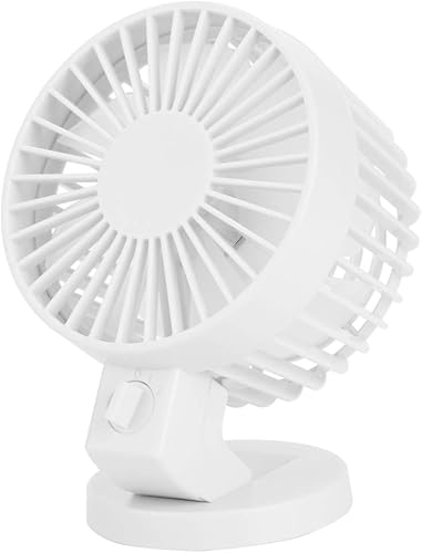 A sixx Ventilador de escritorio de funcionamiento silencioso, ventilador silencioso, control remoto portátil para oficina y hogar (blanco)
