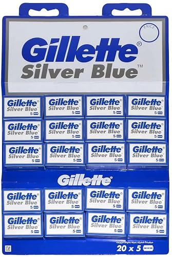 Hojas de Afeitar Gillette Silver Blue, Paquete de 100