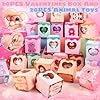 KissFuture Valentines Day Gifts for Kids, 24PCS Prefilled Valentines Box with Animal Squishy Toys, Valentines Day Gifts for kids Classroom, Valentines Exchange Gifts for Girls Boys School #2