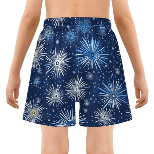 Toddler Boys Swimwear Swim Trunks with Compression Liner 4T Fireworks Blue3