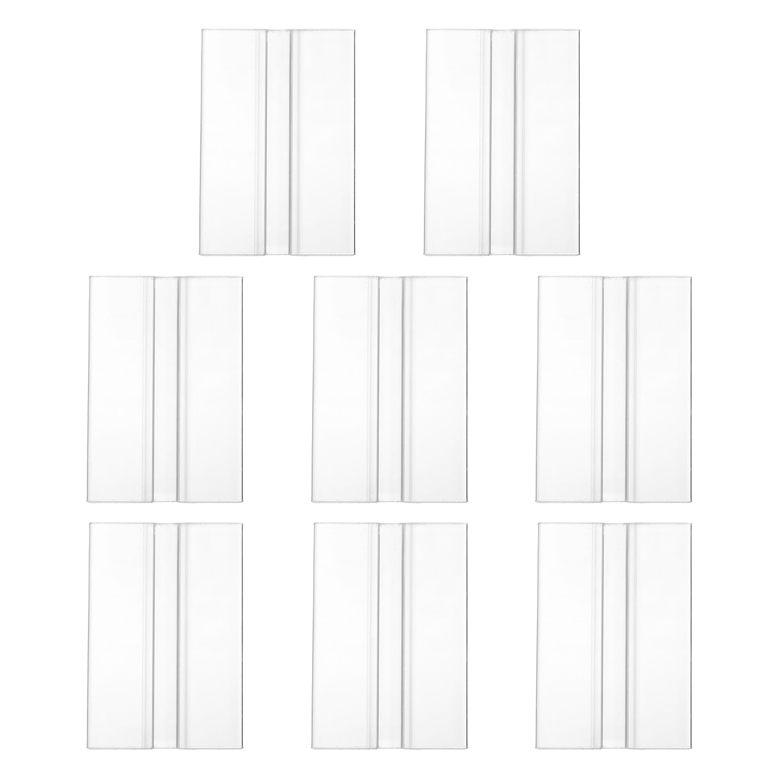 sourcing map 8Pcs Acrylic Flexible Hinges, 60x39mm Invisible Living Hinge, 360° Transparent Continuous Piano Low Profile Flex Hinge for DIY Furniture, Display Stand, Cabinets
