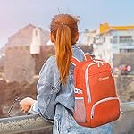 ZOMAKE Lightweight Packable Backpack 30L, Foldable Hiking Backpacks Water Resistant Compact Folding Daypack for Travel(Orange) - Image 2