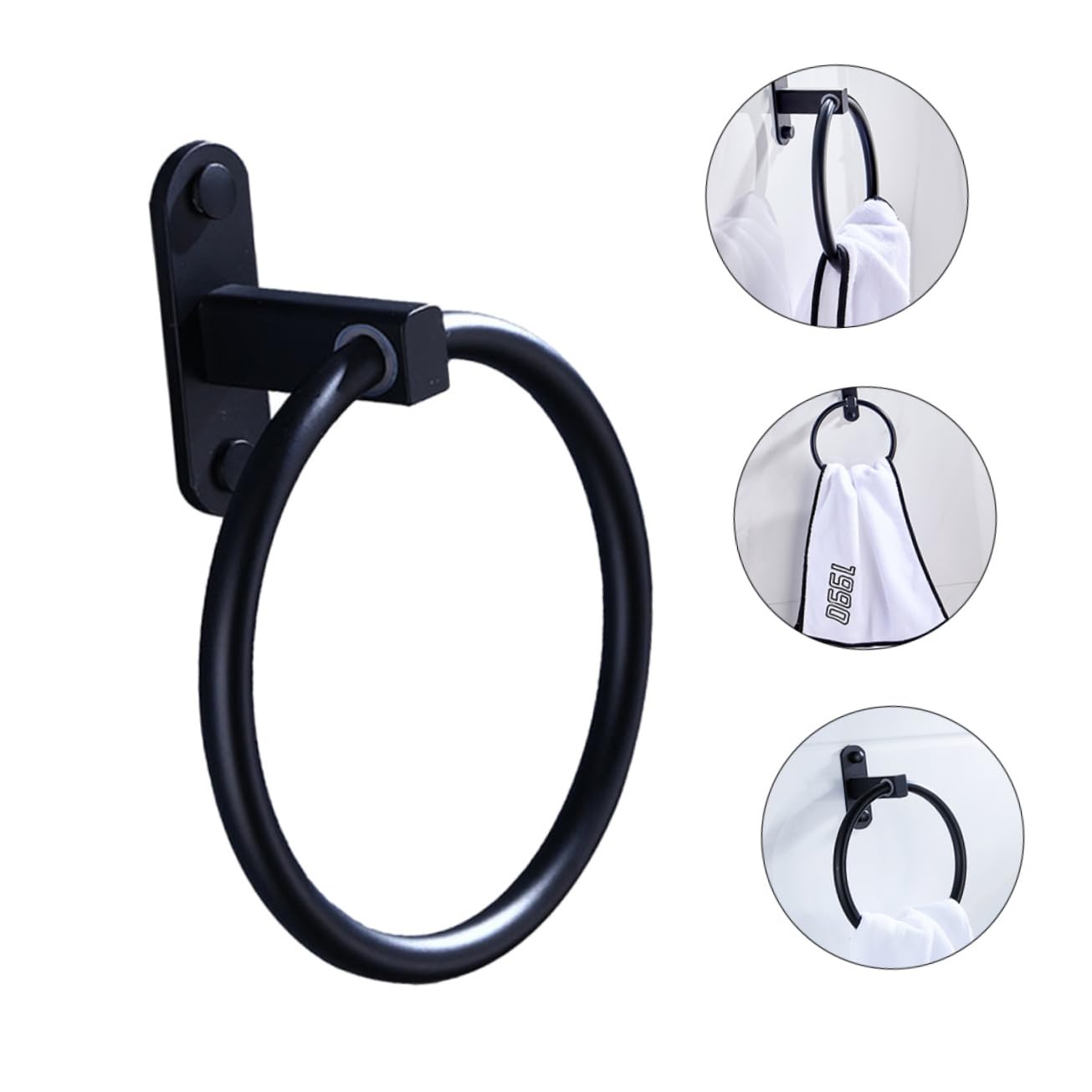 Housoutil 2 Toalleros Elegantes Sin Perforaciones De Aluminio Redondos para Una Sola Barra
