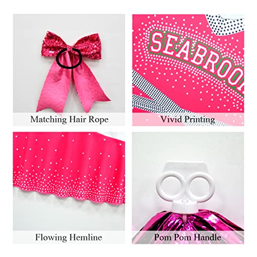 Zivanto Zombies Costume For Girls Halloween Cosplay Dresses Christmas Toddlers Cheerleader Outfits Skirt Cheerleading Party Role Play School Uniform Basketball Performance Dress-Up Pom Pom 110 #TOP4