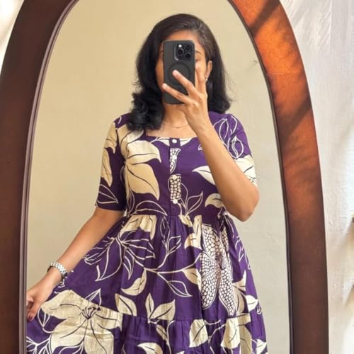 Image of Floral Midi Dress for Women - Summer Boho Dress, Lightweight & Breathable, Elegant Floral Print, Casual & Vacation Outfit, Comfortable Flowy Dress for Women