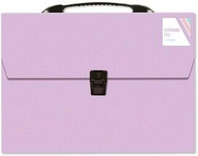 Pastel Colour A4 Expanding File Organiser 13 Pocket Document Paper Storage Folders (Lilac Purple)
