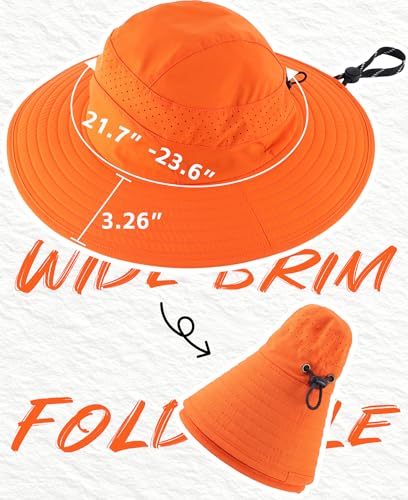 Image of Connectyle UPF 50+ Wide Brim Sun Hat for Men Women UV Protection Bucket Hats Outdoor Breathable Safari Hat for Fishing Hiking