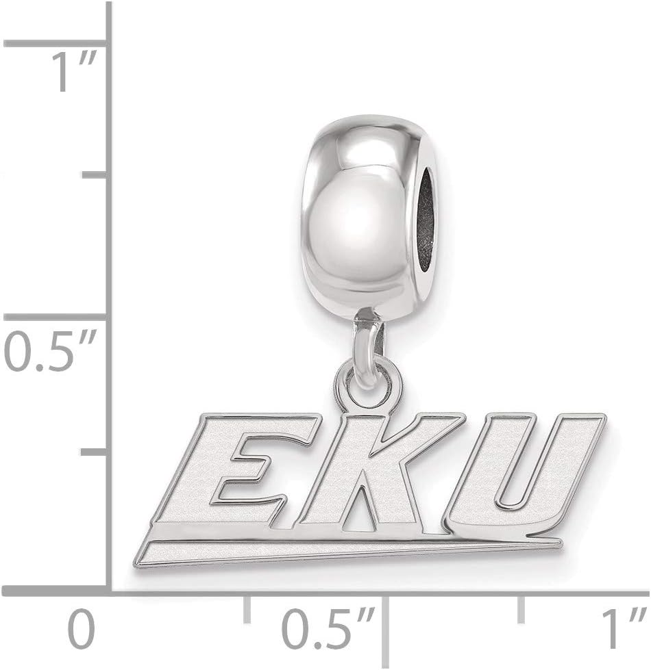 LogoArt Sterling Silver Eastern Kentucky University Bead Charm Charm Xs Dangle Bead Charm