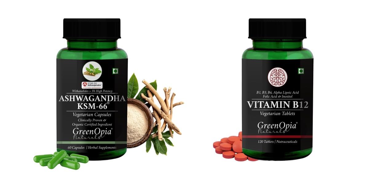 Ashwagandha KSM66 Vitamin B12 Tablets Wellness Daily Vitality 60 CAPSULES-image-40