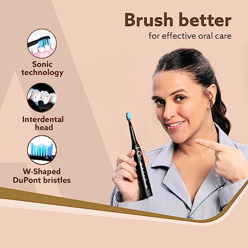 AGARO COSMIC PLUS Sonic Electric Tooth Brush For Adults With 5 Modes, 5 Brush Heads, 1 Interdental Head, Carry Case & Rechargeable With 4 Hours... - Image 3