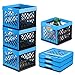 CleverMade Collapsible Milk Crates, 25L Plastic Stackable Storage Bins CleverCrates Utility Folding Baskets, Pack of 3, Blue