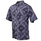 Wes and Willy Mens College Team Paisley Button Down Shirt (X-Large, Penn State Nittany Lions Navy)
