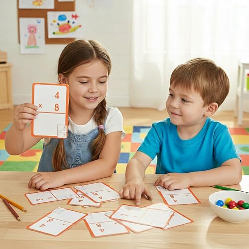 Image of BAZIC Products Multiplication Flash Cards, 36 Cards, Self-Checking, 72-Case | Answer printed on each card for self-checking math practice, Flashcard, Bulk pack, For studying and classroom practice