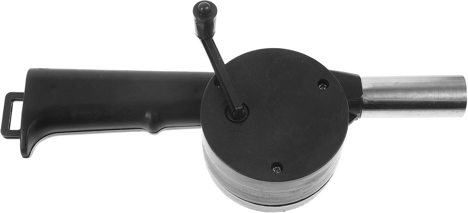 NUOBESTY Hand Crank Bbq Fan Manual Fire Blower with Carry Strap for Outdoor Barbecue Camping Grill Air Blower Portable Handheld Tool