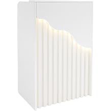 CNCEST Modern Reception Desk for Small Spaces with Locking Storage,L-Shaped Office Front Desk & Checkout Counter, with LED Light,for Hotel/Shop/Beauty Salon White