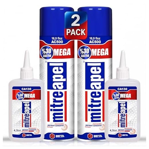 Super CA Glue (2 x 4.5 oz.) with Spray Adhesive Activator (2 x 16.9 fl oz.) Ca Glue with Activator for Wood, Plastic, Metal, Leather, Ceramic - Cyanoacrylate Glue for Crafting&Building (2 Pk)