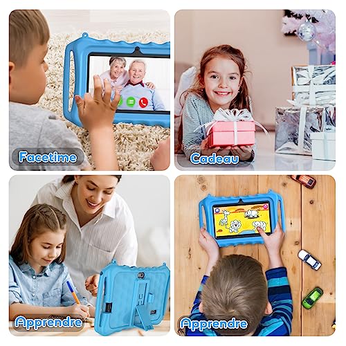 XGODY Tablet für Kinder, 7 Zoll Kids Tablet, Touchscreen, 3 GB RAM, 32 GB ROM, Android 12, Lerntablett mit Tasche, WiFi, Kindersicherung, doppelte Kamera, Spiele, Bluetooth, Lerntablett (blau) – Bild 8