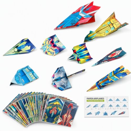 Image of 36 Sheets Paper Airplane Book, Paper Planes Kit for Indoor Outdoor Fun