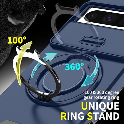 Coque Google Pixel 8 Pro avec support rigide anti-rayure et bleu - 3