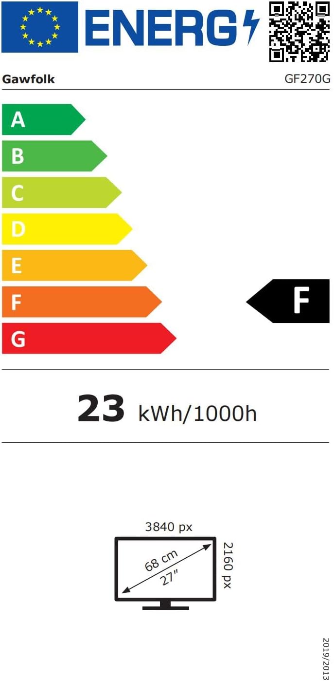 Gawfolk GF270G Energy Label and Product Data Sheet