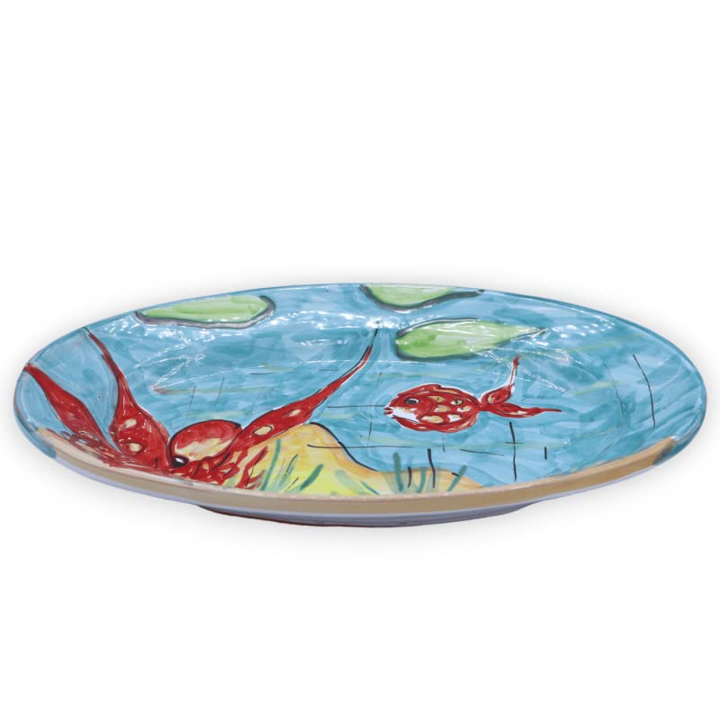SICILIA BEDDA CAPACI Vassoio Ovale da Portata in Pregiata Ceramica, con Tre opzioni Decoro, L 35 cm x h 25 cm ca. (1Unità) - Decoro 1