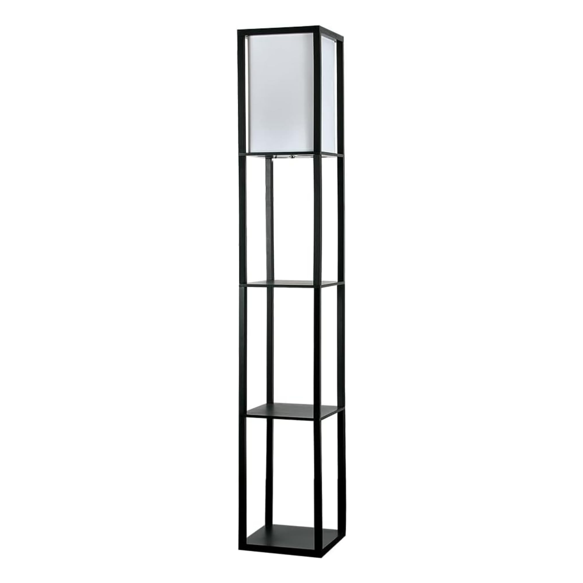 Wooden Floor Lamp with Shelves in Black | Floor Lamps & Torchieres, Home Décor, Improvement & Lifestyle Essential